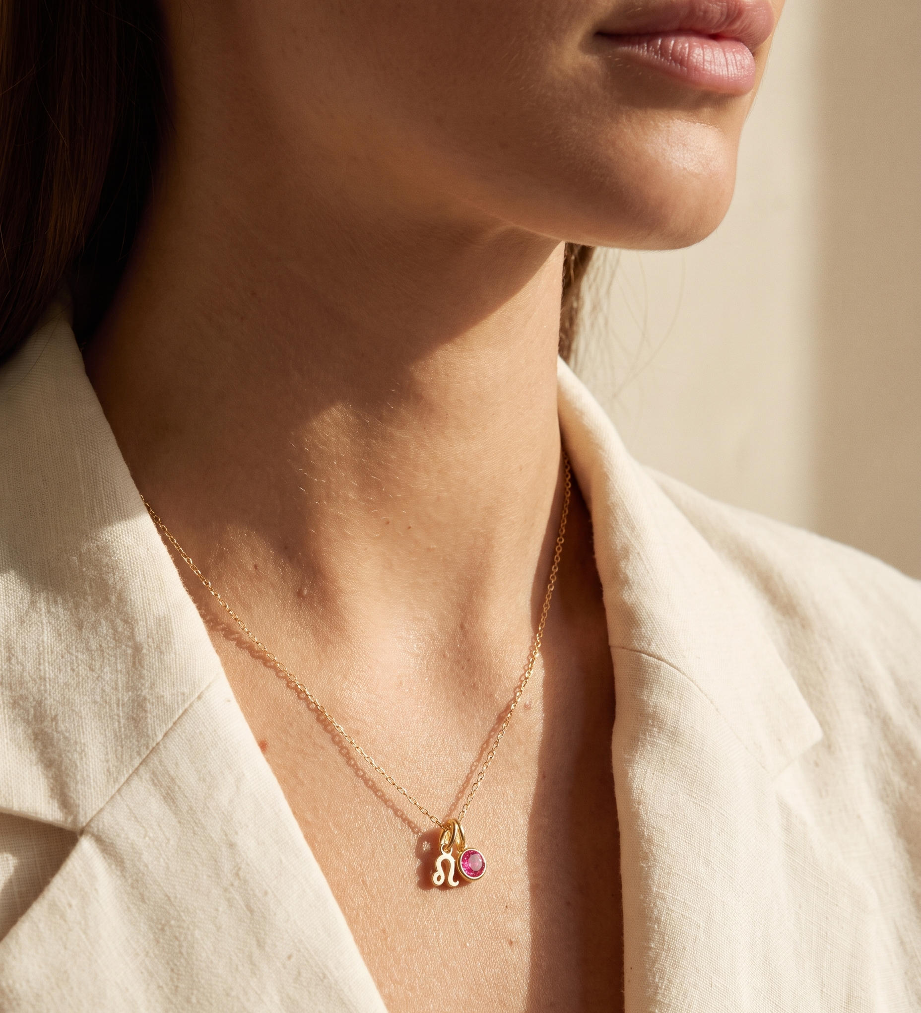 CELESTE - INITIALEN & GEBOORTESTEEN KETTING